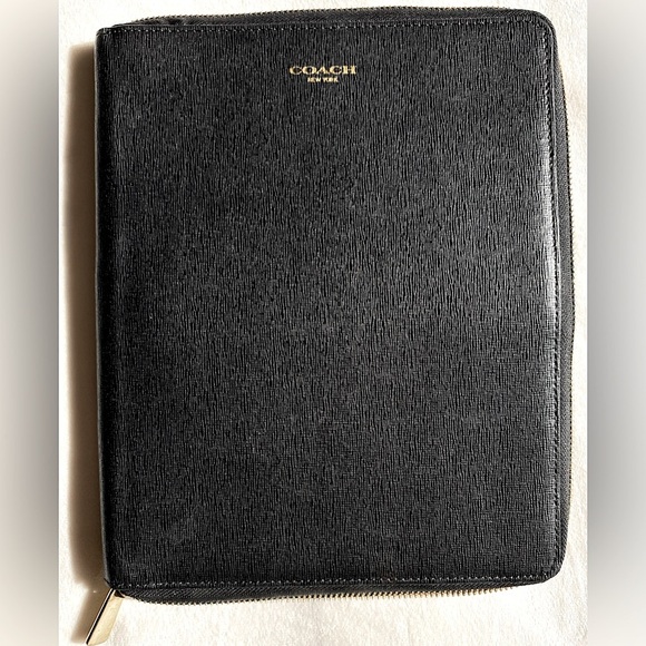 Coach Saffiano Leather iPad Portfolio Case | Black Tablet Sleeve | OS - Picture 1 of 12